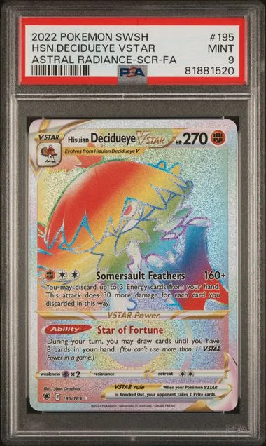 2022 Pokemon Sword & Shield Astral Radiance Secret Full Art/Hisuian Decidueye Vstar #195 card image
