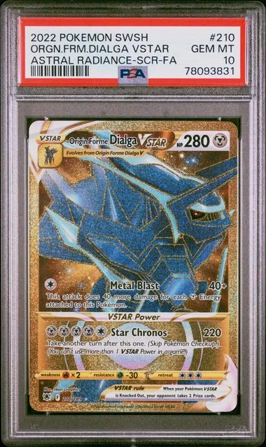 2022 Pokemon Sword & Shield Astral Radiance Secret Full Art/Origin Forme Dialga Vstar #210 card image