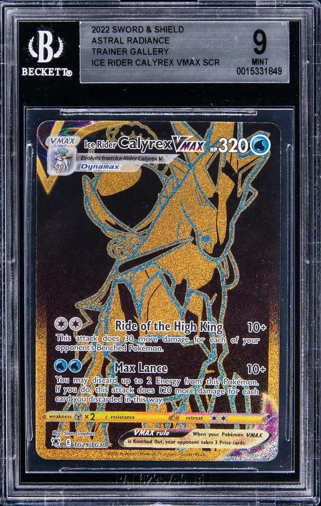 2022 Pokemon Sword & Shield Astral Radiance Trainer Gallery Full Art Rare Holofoil Ice Rider Calyrex VMAX #TG29 card image