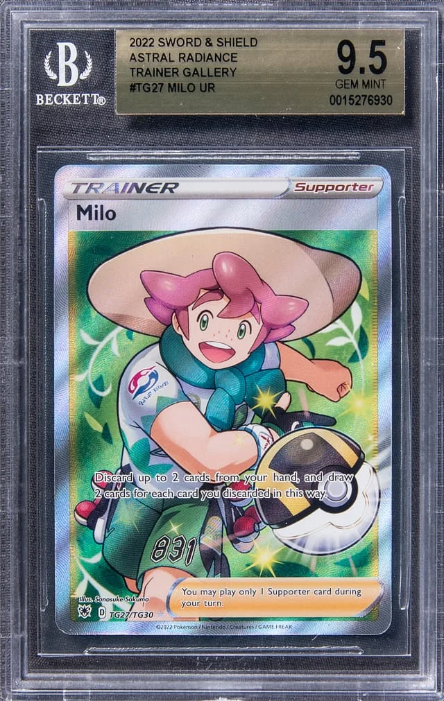 2022 Pokemon Sword & Shield Astral Radiance Trainer Gallery Ultra Rare Holofoil Milo #TG27 card image