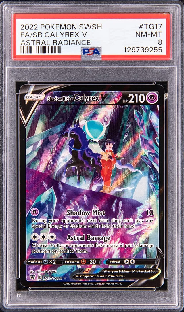 2022 Pokemon Sword & shield Atral Radiance Full Art Shadow Rider Calyrex V #TG17 card image