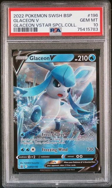 2022 Pokemon Sword & Shield Black Star Promo Glaceon VSTAR Special Collection Glaceon V #196 card image