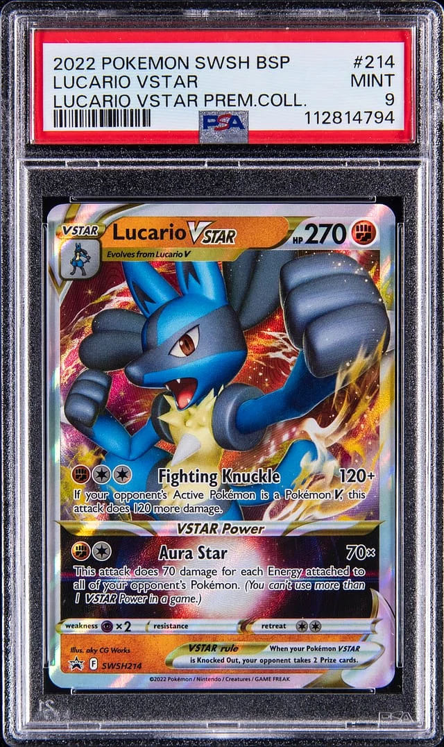 2022 Pokemon Sword & Shield Black Star Promo Lucario VStar Premium Collection Lucario VStar #214 card image