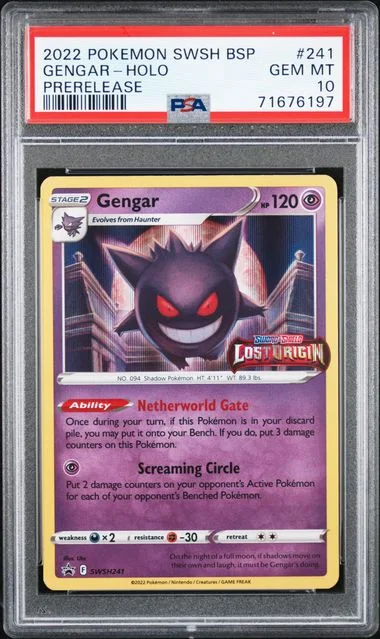 2022 Pokemon Sword & Shield Black Star Promo Prerelease Holofoil Gengar #241 card image