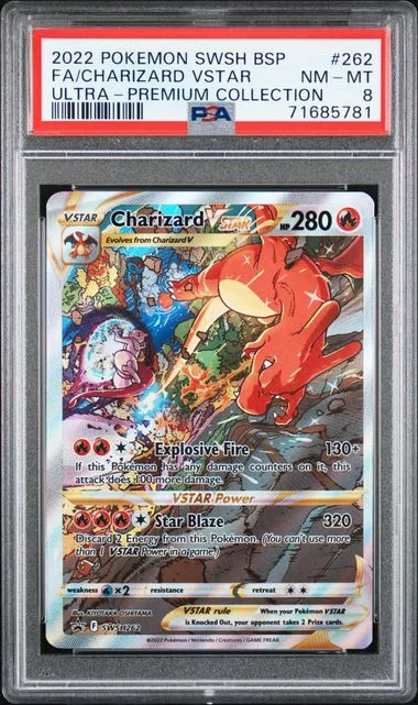 2022 Pokemon Sword $ Shield Black Star Promo Sword & Shield Ultra-Premium Collection Full Art Charizard VSTAR #262 card image