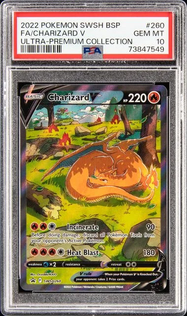 2022 Pokemon Sword & Shield Black Star Promo Ultra Premium Collection Full Art Charizard V #260 card image