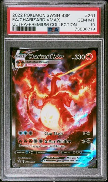 2022 Pokemon Sword & Shield Black Star Promo Ultra Premium Collection Full Art Charizard VMAX #261 card image