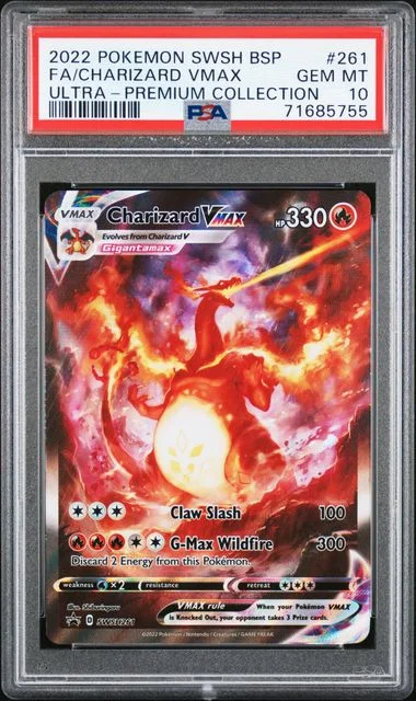 2022 Pokemon Sword & Shield Black Star Promo Ultra-Premium Collection Full Art Holofoil Charizard VMAX #261 card image