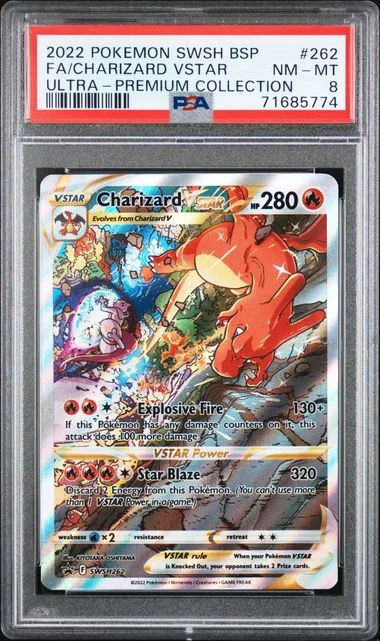 2022 Pokemon Sword & Shield Black Star Promo Ultra-Premium Collection Full Art Rare Holofoil Charizard VSTAR #62 card image