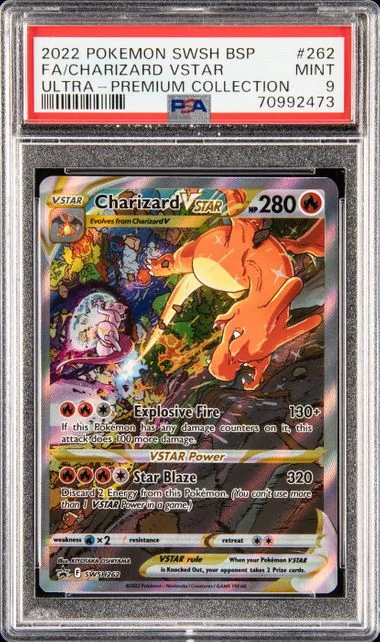2022 Pokemon Sword & Shield Black Star Promo Ultra Premium Collection Full Art/Charizard VSTAR #262 card image