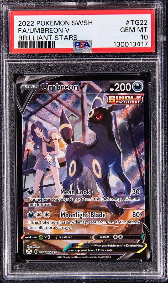 2022 Pokemon Sword & Shield Brillant Stars Full Art Umbreon V #TG22 card image
