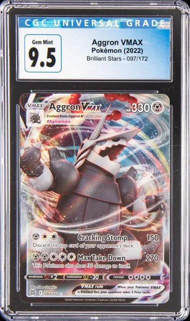 2022 Pokemon Sword & Shield Brilliant Stars Aggron V #096 card image