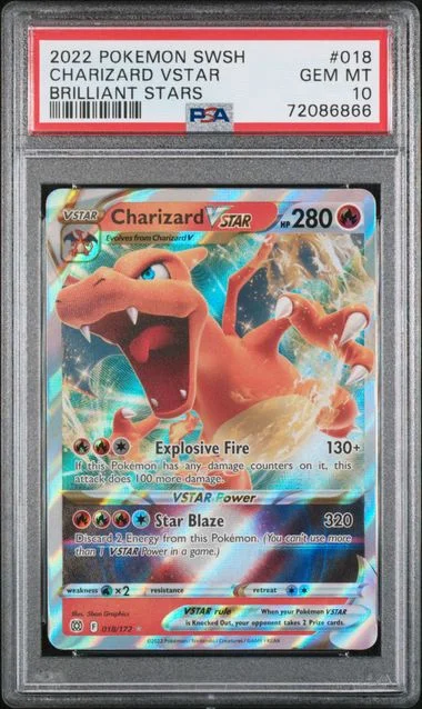 2022 Pokemon Sword & Shield Brilliant Stars Charizard VSTAR #018 card image