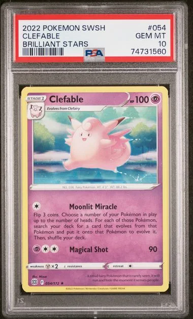 2022 Pokemon Sword & Shield Brilliant Stars Clefable #054 card image