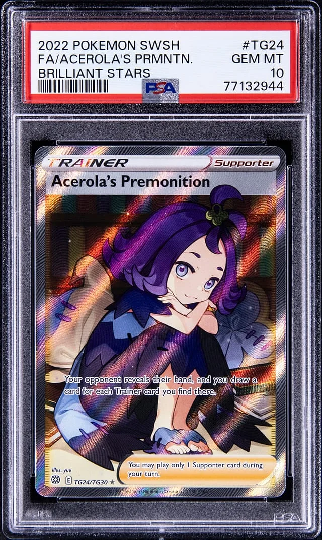 2022 Pokemon Sword & Shield Brilliant Stars Full Art Acerola's Premonition #TG24 card image
