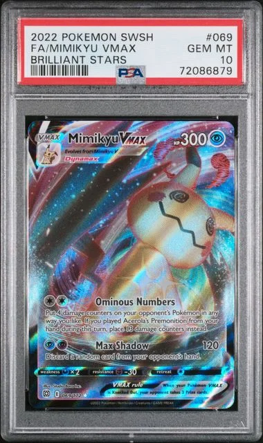 2022 Pokemon Sword & Shield Brilliant Stars Full Art Mimikyu VMAX #069 card image