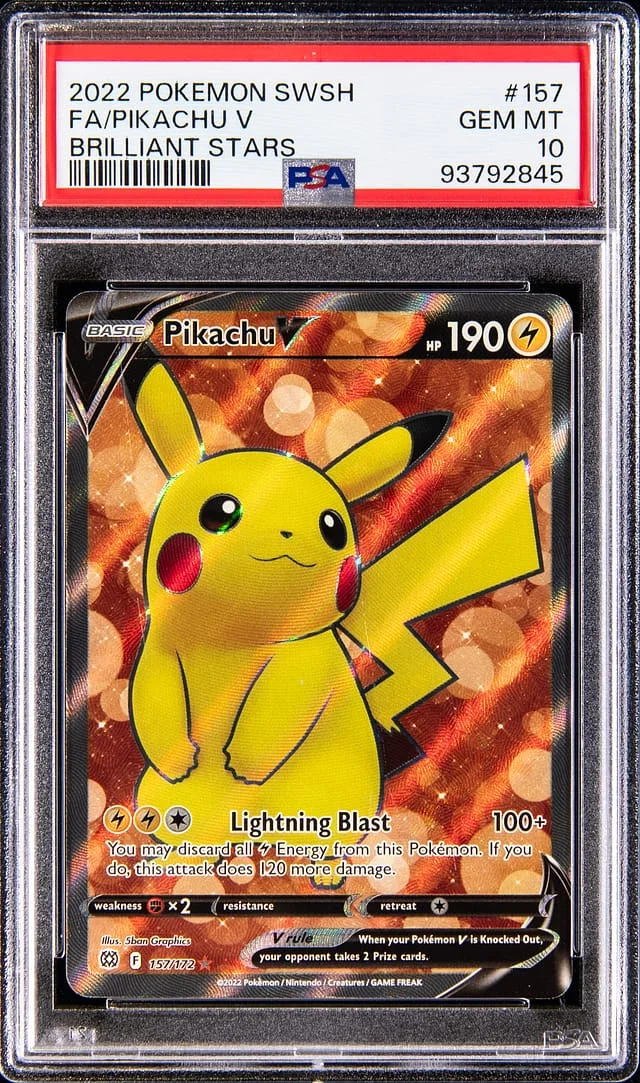 2022 Pokemon Sword & Shield Brilliant Stars Full Art Pikachu V #157 card image