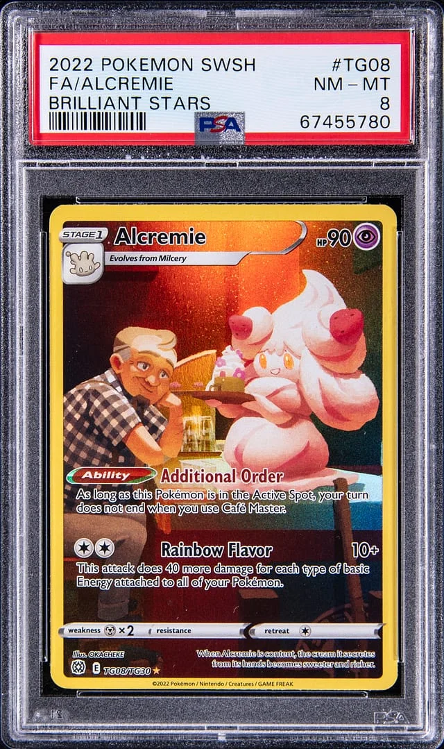 2022 Pokemon Sword & Shield Brilliant Stars Full Art Rare Holofoil Alcremie #TF08 card image
