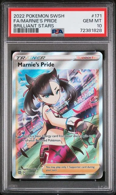 2022 Pokemon Sword & Shield Brilliant Stars Full Art Rare Holofoil Marnie's Pride #171 card image