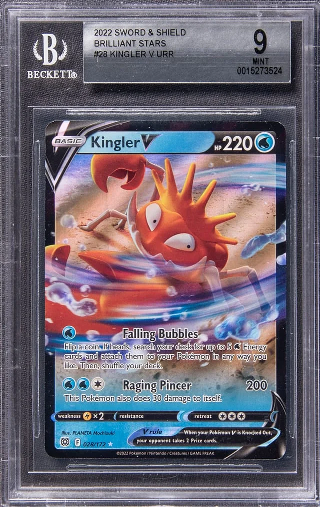 2022 Pokemon Sword & Shield Brilliant Stars Full Art Ultra Rare Holofoil Kinglear V #28 card image