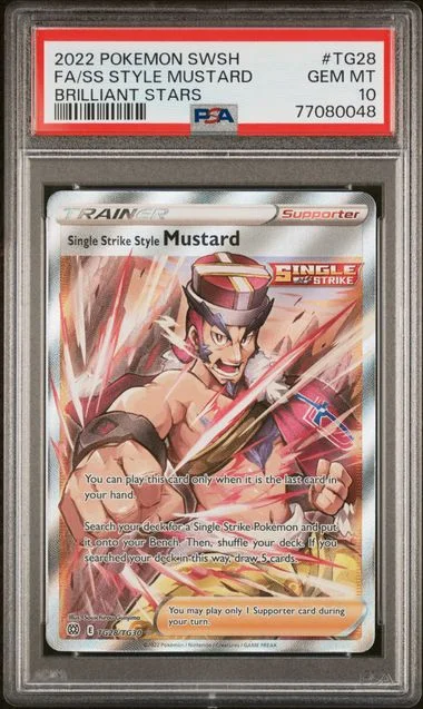2022 Pokemon Sword & Shield Brilliant Stars Full Art/Single Strike Style Mustard #Tg28 card image