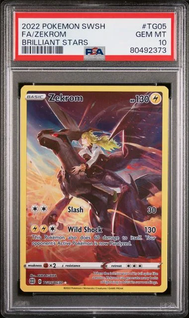 2022 Pokemon Sword & Shield Brilliant Stars Full Art/Zekrom #TG05 card image