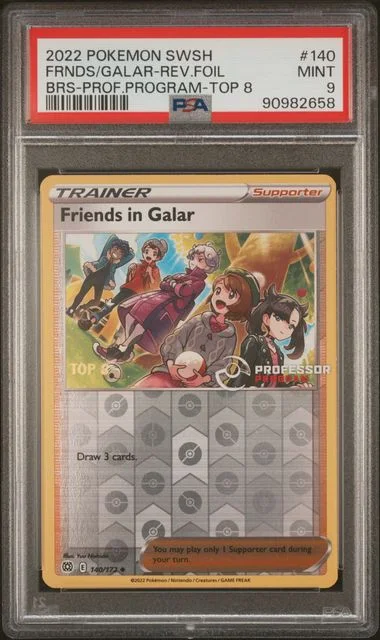 2022 Pokemon Sword & Shield Brilliant Stars Professor Program-Top 8 Reverse Foil Friends In Galar #140 card image