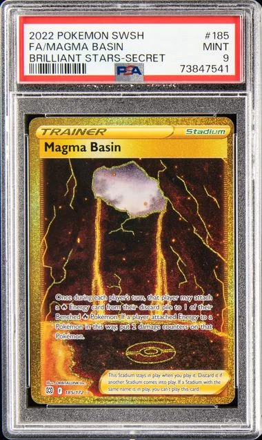 2022 Pokemon Sword & Shield Brilliant Stars Secret Full Ard Magma Basin #185 card image