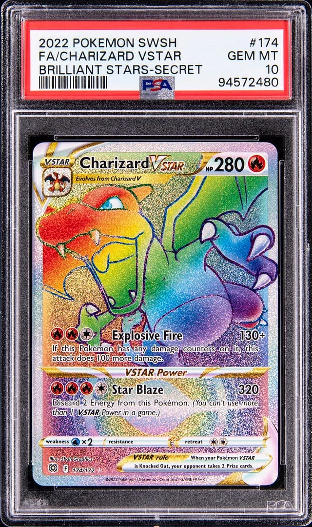 2022 Pokemon Sword & Shield Brilliant Stars Secret Full Art Charizard VSTAR #174 card image