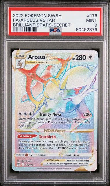 2022 Pokemon Sword & Shield Brilliant Stars Secret Full Art/Arceus Vstar #176 card image