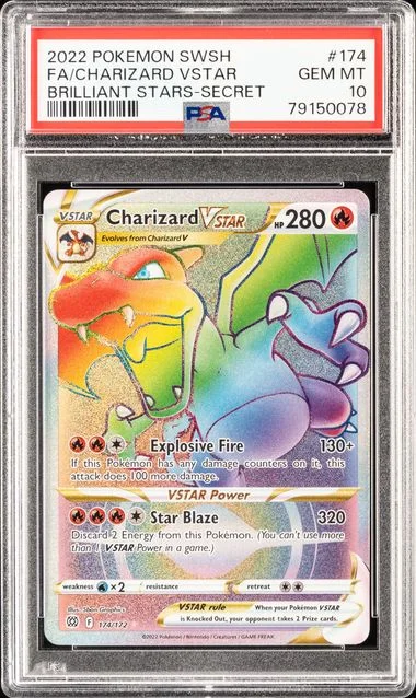 2022 Pokemon Sword & Shield Brilliant Stars Secret Full Art/Charizard Vstar #174 card image