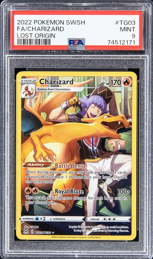 2022 Pokemon Sword & Shield Lost Origin Full Art Charizard #TG03 card image