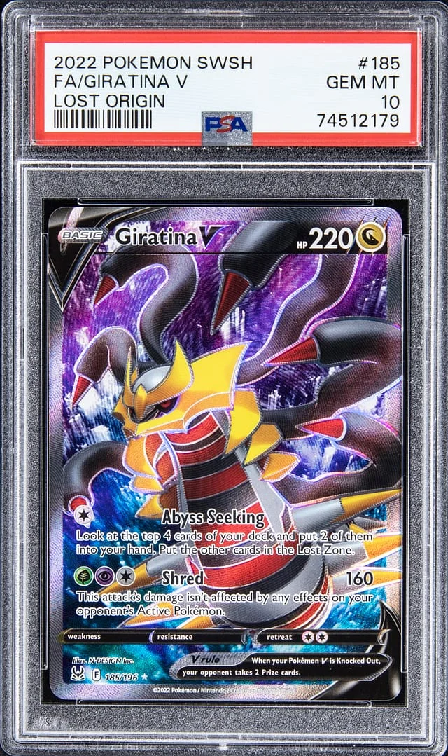2022 Pokemon Sword & Shield Lost Origin Full Art Giratina V #185 card image