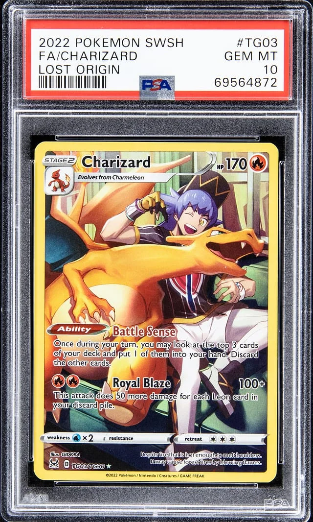 2022 Pokemon Sword & Shield Lost Origin Full Art Rare Holofoil Charizard #TG03 card image