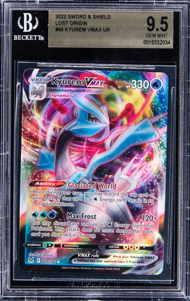 2022 Pokemon Sword & Shield Lost Origin Full Art Rare Holofoil Kyurem VMAX #49 card image
