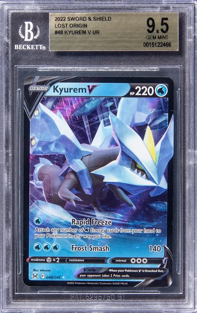 2022 Pokemon Sword & Shield Lost Origin Full Art Ultra Rare Holofoil Kyurem V #48 card image