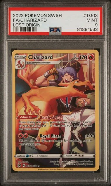 2022 Pokemon Sword & Shield Lost Origin Full Art/Charizard #TG03 card image
