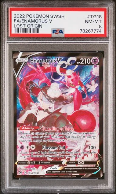 2022 Pokemon Sword & Shield Lost Origin Full Art/Enamorus V #TG18 card image