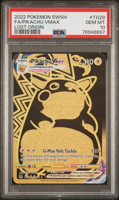 2022 Pokemon Sword & Shield Lost Origin Full Art/Pikachu Vmax #Tg29 card image