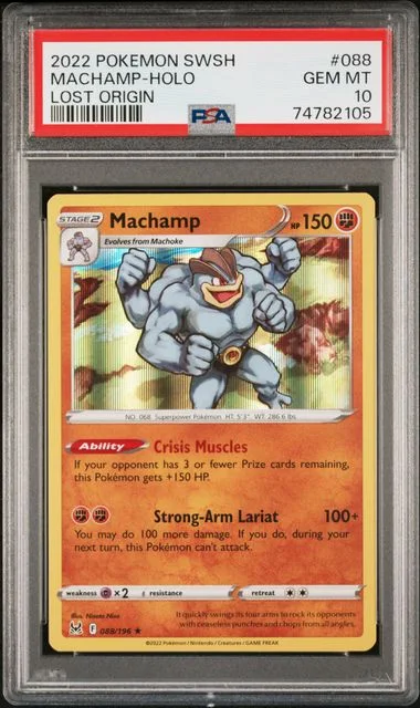 2022 Pokemon Sword & Shield Lost Origin Rare Holofoil Machamp #088 card image