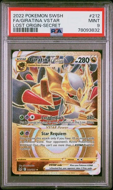 2022 Pokemon Sword & Shield Lost Origin Secret Full Art/Giratina Vstar #212 card image