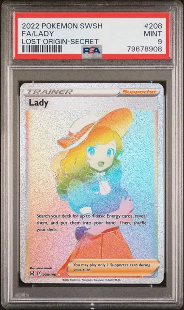 2022 Pokemon Sword & Shield Lost Origin Secret Full Art/Lady #208 card image