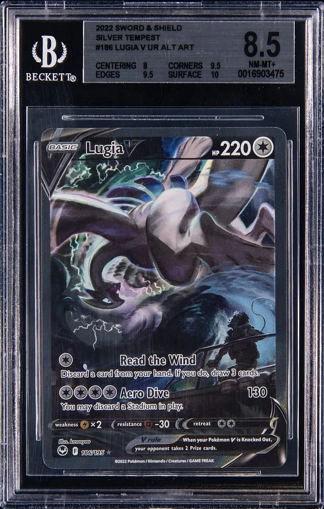 2022 Pokemon Sword & Shield Silver Tempest Alternate Art Lugia V #186 card image