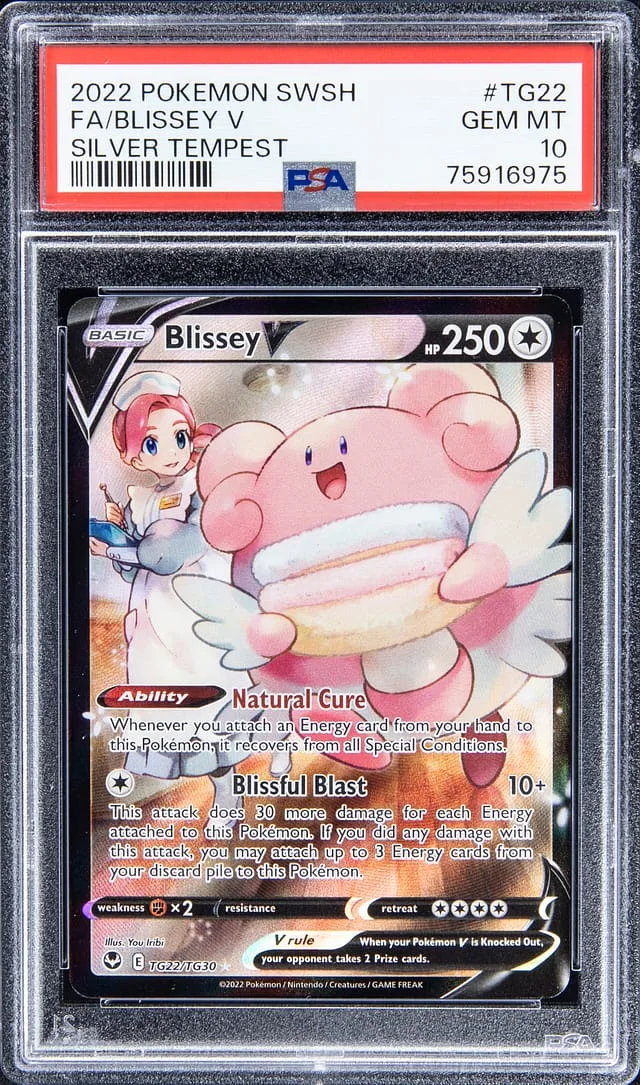 2022 Pokemon Sword & Shield Silver Tempest Full Art Blissey V #TG22 card image