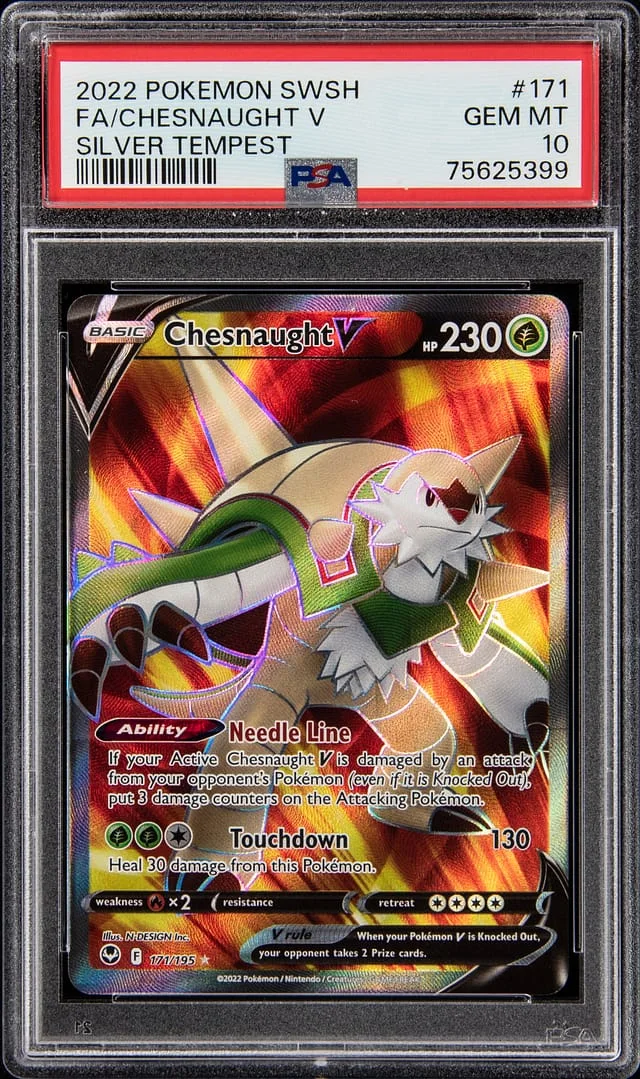 2022 Pokemon Sword & Shield Silver Tempest Full Art Chesnaught V #171 card image