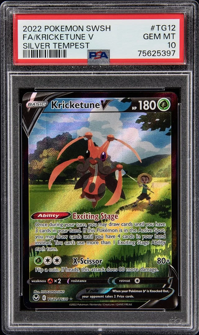 2022 Pokemon Sword & Shield Silver Tempest Full Art Kricketune V #TG12 card image