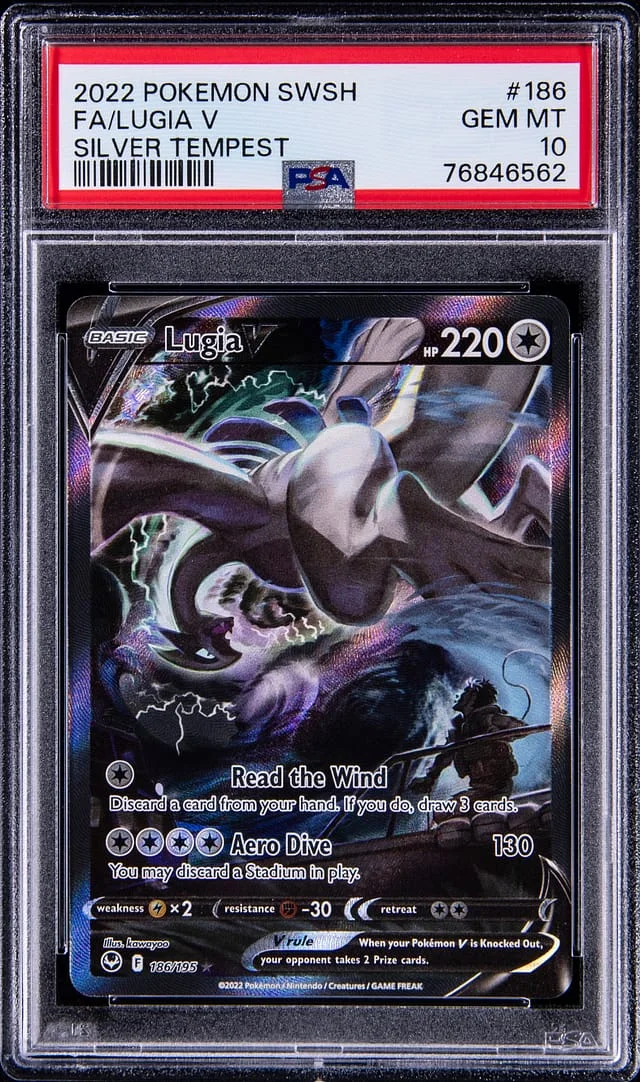 2022 Pokemon Sword & Shield Silver Tempest Full Art Lugia V #186 card image