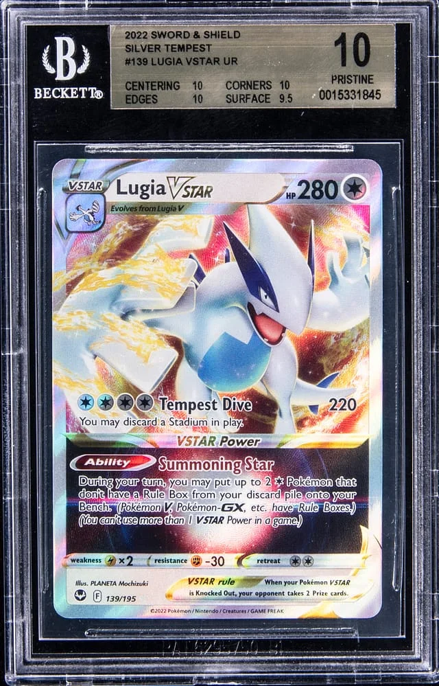 2022 Pokemon Sword & Shield Silver Tempest Full Art Rare Holofoil Lugia VSTAR #139 card image