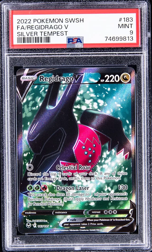 2022 Pokemon Sword & Shield Silver Tempest Full Art Regidrago V #183 card image