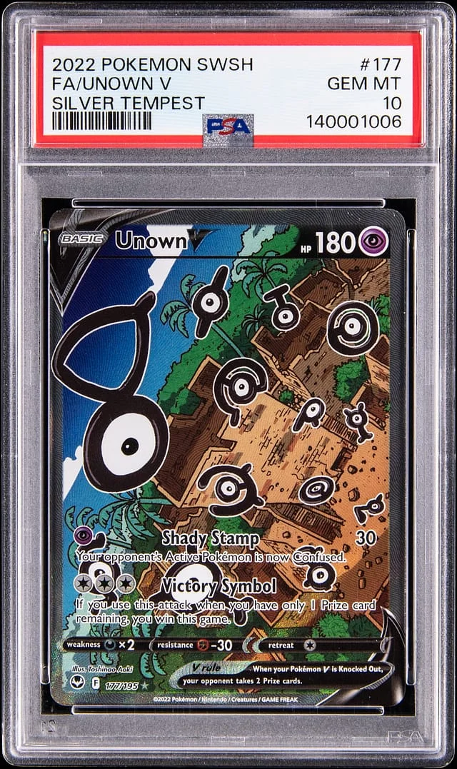 2022 Pokemon Sword & Shield Silver Tempest Full Art Unown V #177 card image